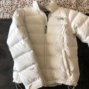 North face white puffer jacket